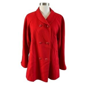 Vintage L.C. Mae California Red 100% Wool Swing Coat Made In The USA